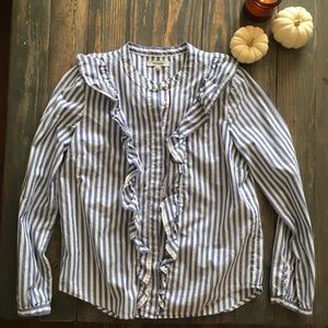 Plaid Ruffle Front Shirt Madewell